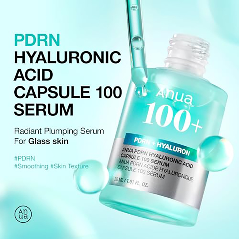 Anua PDRN Hyaluronic Acid Capsule 100 Serum, Strahlendes Gesichtsserum, Lachs-DNA, Hyaluronsäure, Hydration, aufpolsternder Feuchtigkeitseffekt, Leicht, Glass Skin, Korean Skincare, 30ml - Image 2