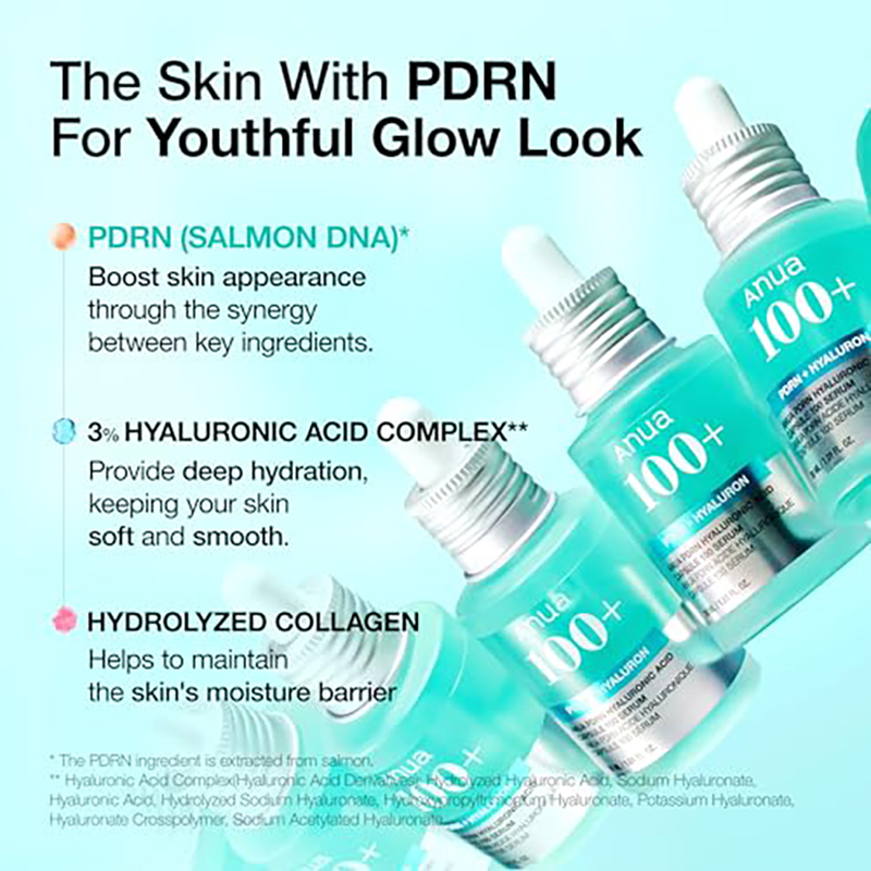 Anua PDRN Hyaluronic Acid Capsule 100 Serum, Strahlendes Gesichtsserum, Lachs-DNA, Hyaluronsäure, Hydration, aufpolsternder Feuchtigkeitseffekt, Leicht, Glass Skin, Korean Skincare, 30ml - Image 3